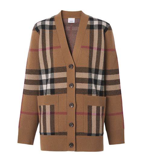 women burberry cardigan|burberry check cashmere cardigan.